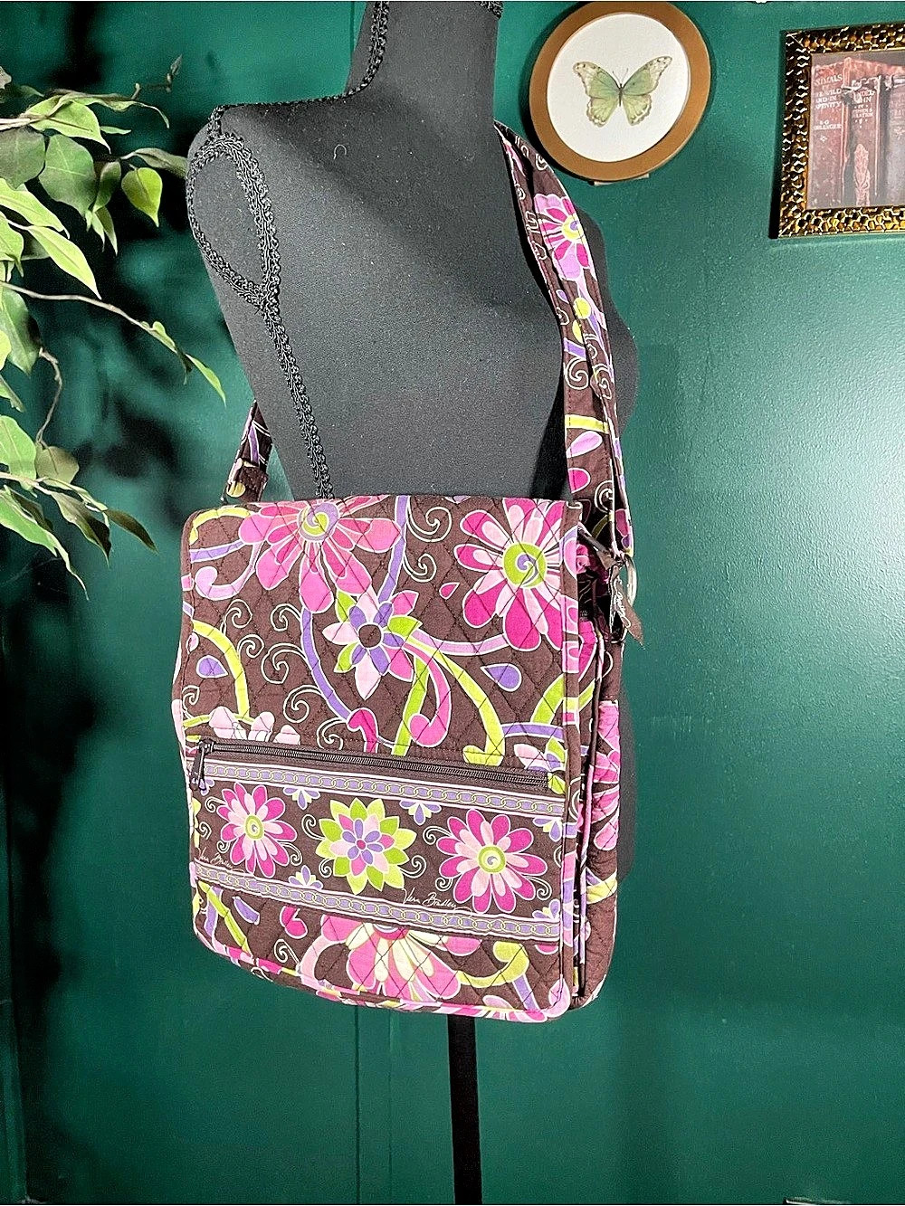 Vintage Vera Bradley Purple Punch messenger/crossbody bag